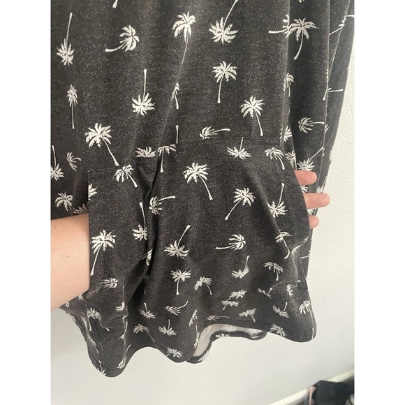 Lularoe Amber Hoodie With Front Pouch Palm Trees Gray Size Large - Picture 4 of 8
